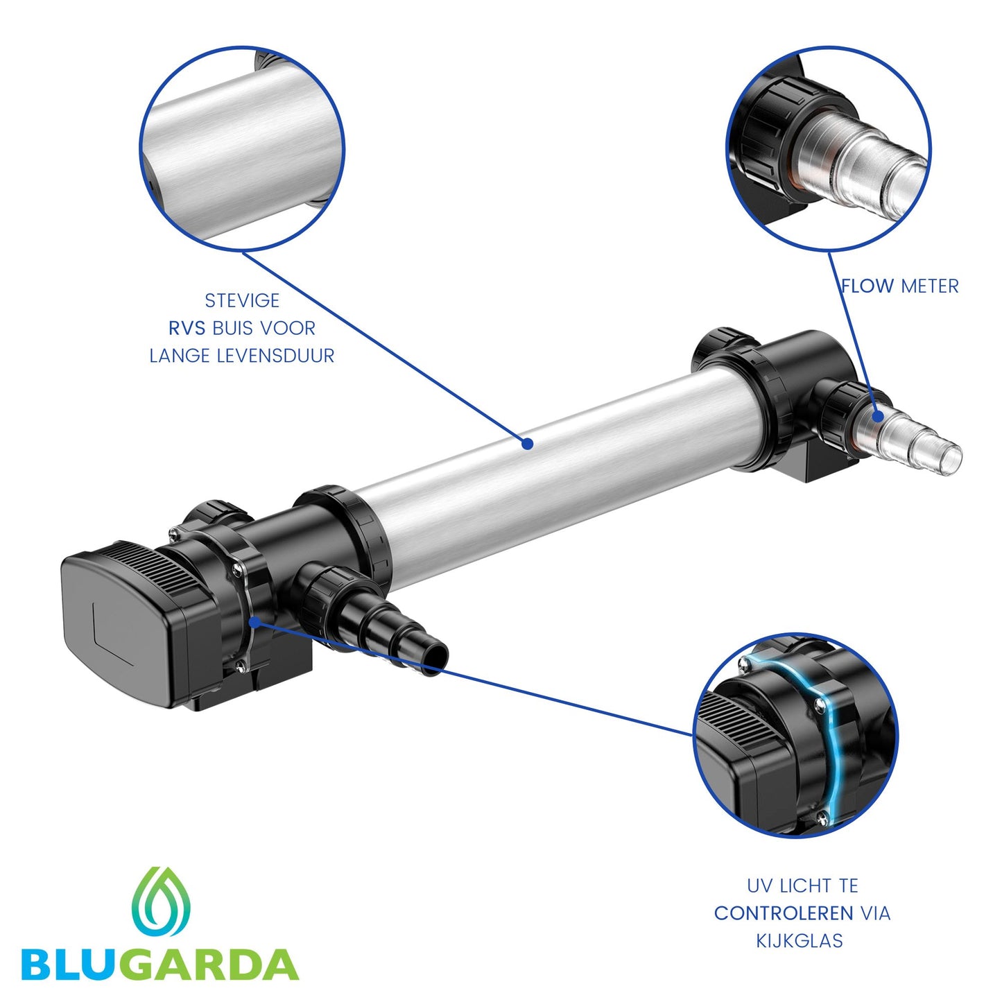 BluClear 55W - Aparato UV-C - Máx. 9.000 l/h - Con lámpara UV